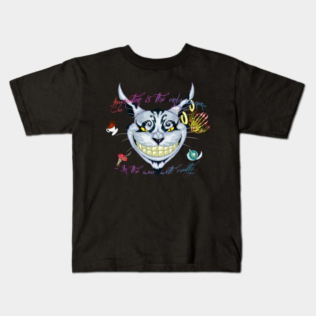 Cheshire's Grin Kids T-Shirt by Designs by Mad Dad Wolf